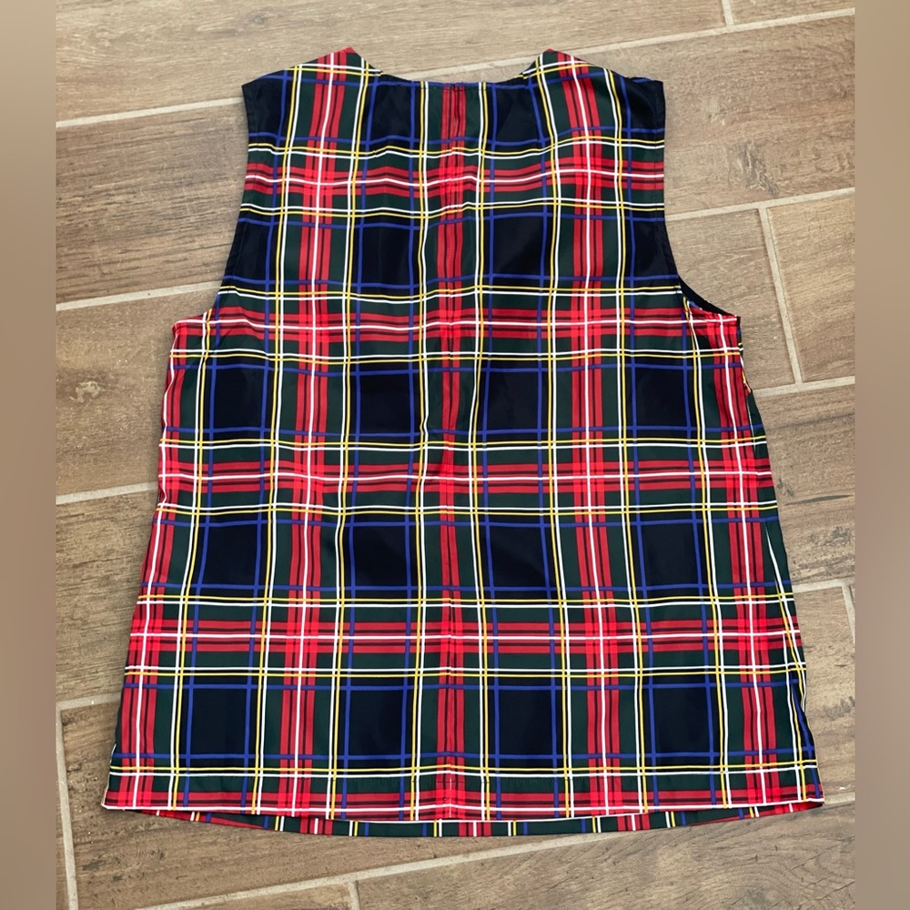 J Crew Factory Women’s Tartan Plaid Size 8 Sleeveless Top - Picture 4 of 15
